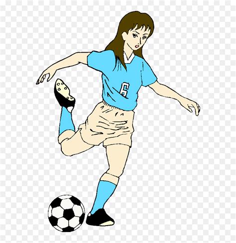 Soccer Clip Art Girl Kicking A Soccer Ball Hd Png Download 598x808