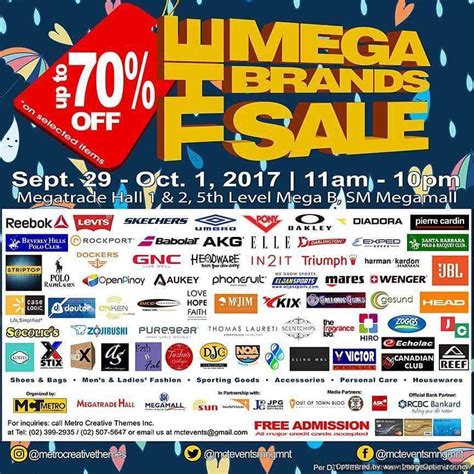 Get in gear today only at skechers®! Up to 70% OFF at The Mega Brands Sale from Sept 29-Oct 1, 2017