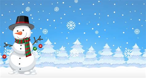 Snowman In The Winter Background 433371 Vector Art At Vecteezy