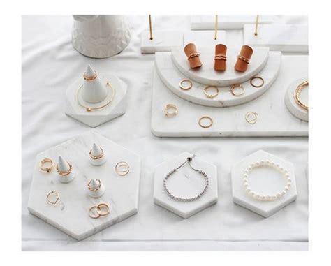 White Marble Jewelry Display Tray Jewelry Display Dish Ring Holder
