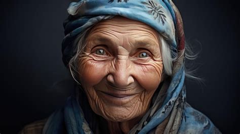 Premium Ai Image Grandma Old Lonely Woman Closeup Portrait Of An