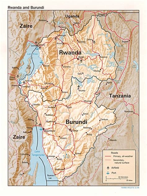 Rwanda Topographic Map Rwanda Africa • Mappery