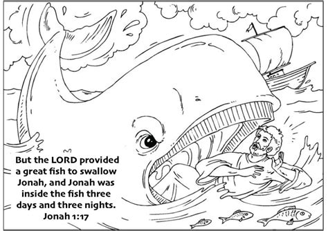 Jonah And The Whale Coloring Page Etsy