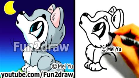 How To Draw A Cartoon Wolf Draw Animals Cute Art Fun2draw Online