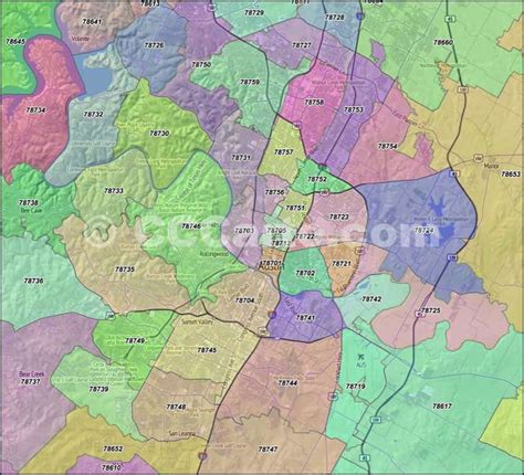 Austin Area Zip Code Map Maping Resources
