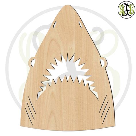 Shark with Mouth Open 230113 Fish Cutout unfinished wood | Etsy