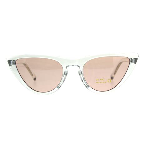 womens cat eye keyhole gothic plastic diva sunglasses clear pink