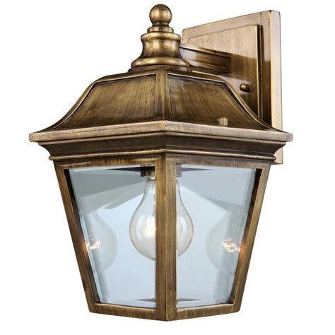 Classic and elegant, the duchess brambles outdoor collection by bailey street home features a traditional design that is offered in multiple finishes to match any exterior decor. Portfolio 12-in Antique Brass Outdoor Wall Light at Lowes.com