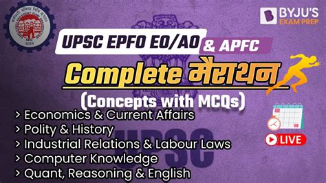 UPSC EPFO EO AO APFC 2023 Marathon UPSC EPFO Complete Syllabus