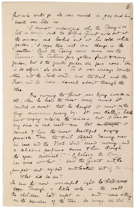 The Selfish Giant Page 4 Manuscripts And Letters Of Oscar Wilde