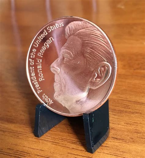 Ronald Reagan Collectible Copper Coin 40th President 1 Oz Pure Etsy