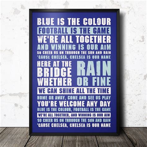 Favourite Football Songs Poster By Magik Moments Song Lyric Posters