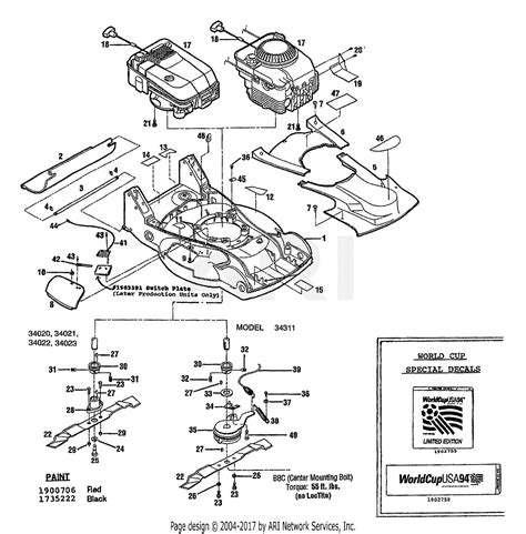 Troy Bilt 34022 5hp 21 Var Speed Sp Parts Diagram For Mower Deck