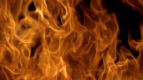 Flames Of Fire On Black Background In Slow Stock Footage Sbv 318382348