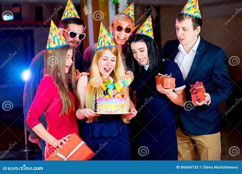 Young Peoples Birthday Party Stock Photo Image Of Club Present 86666732