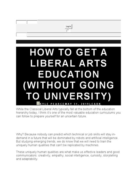 How To Get A Liberal Arts Education Pdf Plato René Descartes