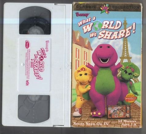 Barney Vhs Tape What A World We Share Ebay