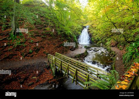 Glenoe Waterfall In Autumn County Antrim Northern Ireland Stock Photo