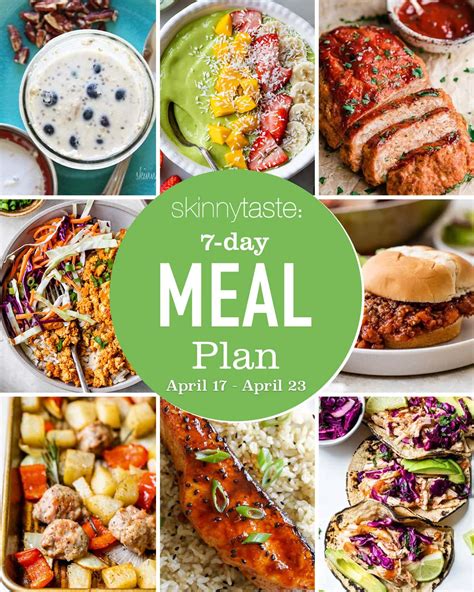 7 Day Healthy Meal Plan 17 23 April