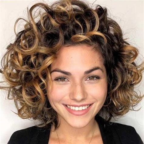 Dark Hair Rinse Short Curly Brown Hair With Caramel Highlights