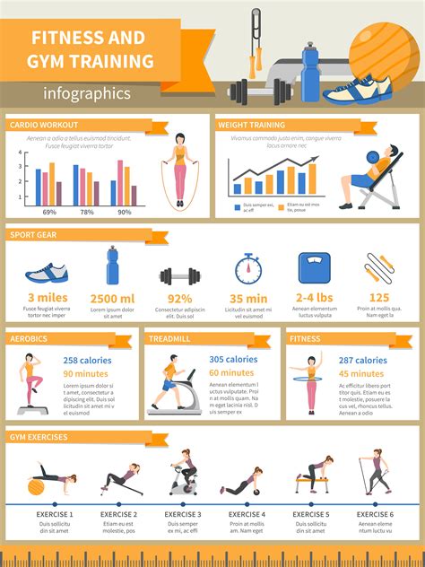 Fitness And Gym Training Infographics 477437 Vector Art At Vecteezy