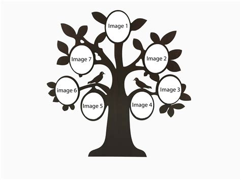 Family tree 5 picture frame. Wooden Wall Hanging Frame- Family Tree 7 Photos - Wisholize