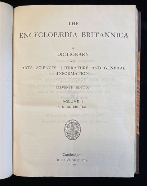 Encyclopædia Britannica 11th Edition With Supplements For The 12th