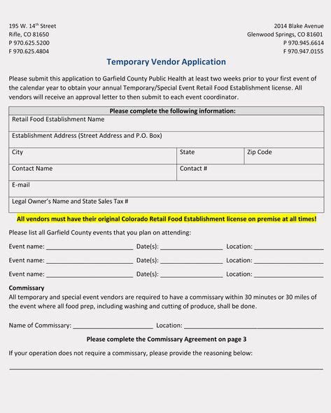 Vendor Application Form Template Lovely 9 Printable Blank Vendor