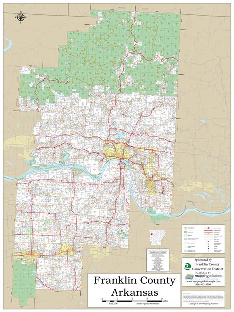 Franklin County Arkansas 2023 Wall Map Mapping Solutions