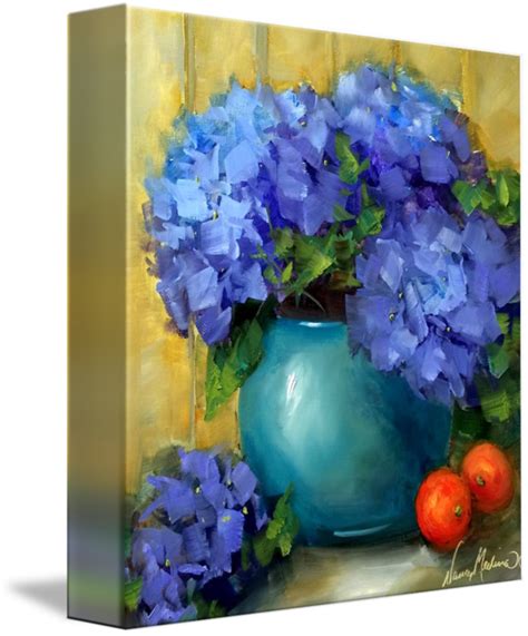 Kitchen Nook Blue Hydrangeas By Nancy Medina Hydrangea Painting