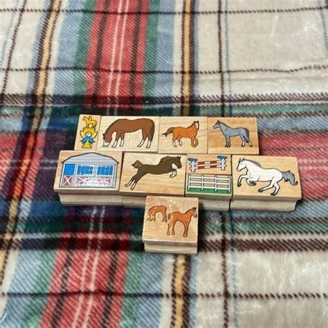 Melissa And Doug Wooden Horse Stamp Set 10 Stamps