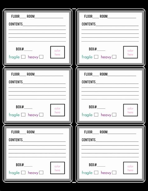 Free Printable Archive Box Label Template