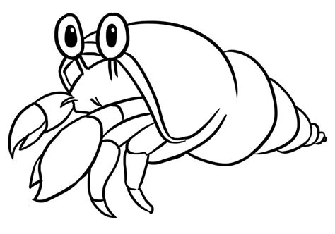 Little Cute Hermit Crab Coloring Page - Free Printable Coloring Pages