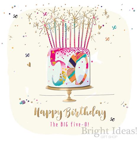 50th Birthday Card The Big Five 0 50 Cake By Ling Design