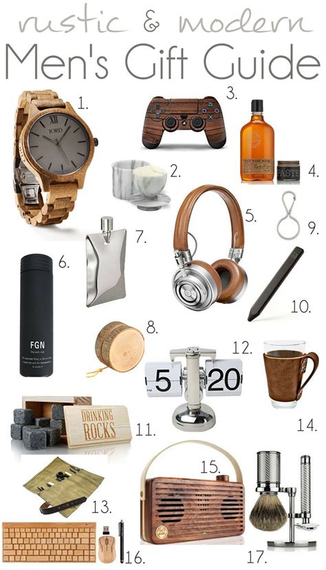 The gift ideas suggested are practical and affordable, suitable for graduating senior. 2016 Rustic and Modern Men's Gift Guide - Pocketful of ...