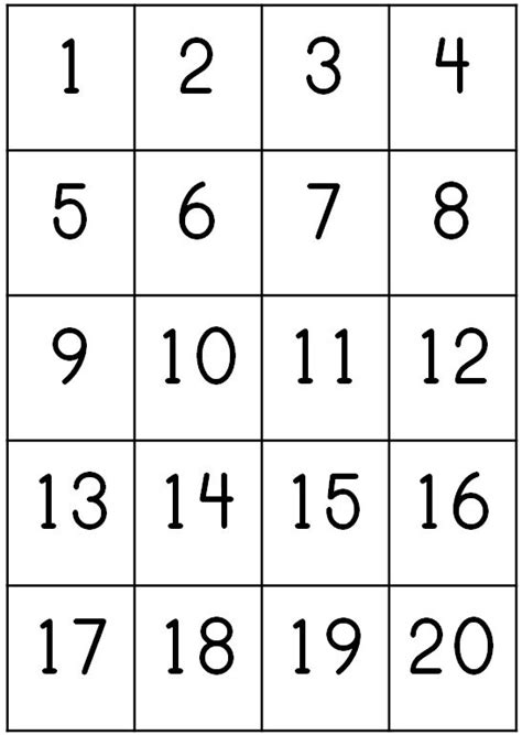 Free Printable Numbers 1 20 With Pictures Printable Online