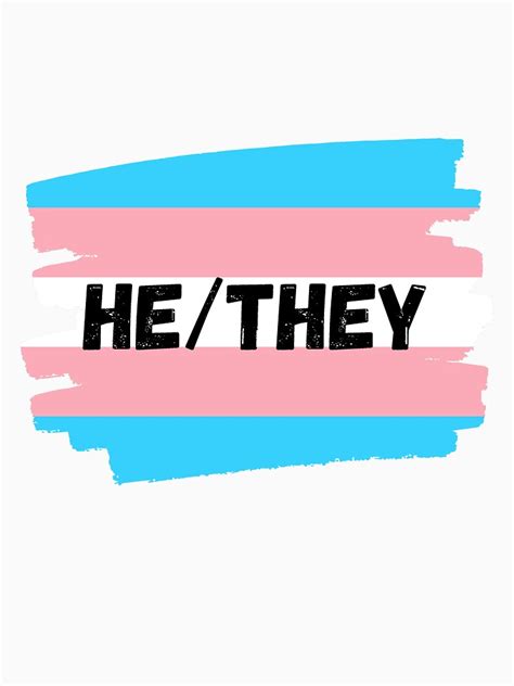 Trans Flag Single He They Pronoun Sticker T Shirt For Sale By