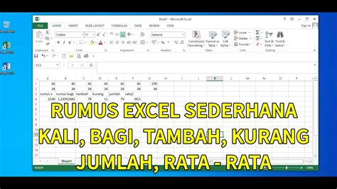 Rumus Sederhana Microsoft Excel Kali Bagi Tambah Kurang Jumlah Dan Riset