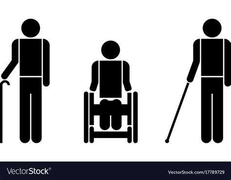 People With Disabilities Symbols Royalty Free Vector Image