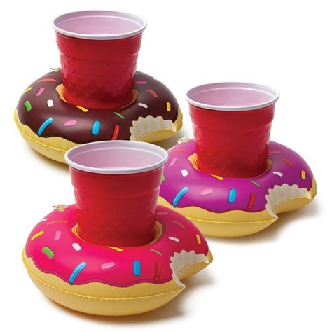 Inflatable Pool Party Drink Floats Inflatable Drink Holder Donuts 3