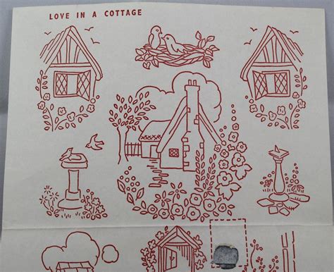 Vintage Iron On Transfer Love In A Cottage By Thevintagesewingb On