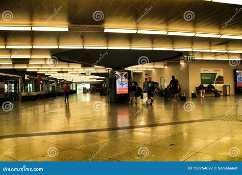 Passengers Walking Through Atocha Train Station In Madrid Editorial
