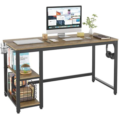 55 Industrial Computer Desk For Home Office Wood Study Writing Desk