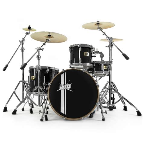 Whd Rock Custom Drum Kit Svart Zildjian Zxtr4p Rock Paket Gear4music