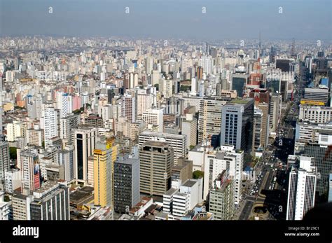 Aerial View Of The City Of Sao Paulo Brazil 10 08 04 Stock Photo Alamy