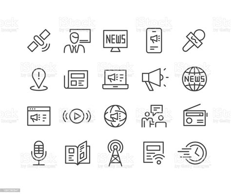 News Icons Classic Line Series Stock Illustration Download Image Now