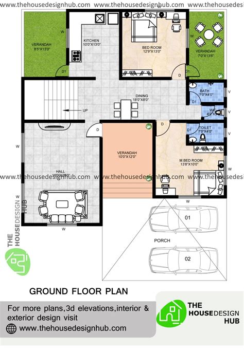 40 X 43 Ft 2 Bhk Farmhouse Plan In 1600 Sq Ft The House Design Hub
