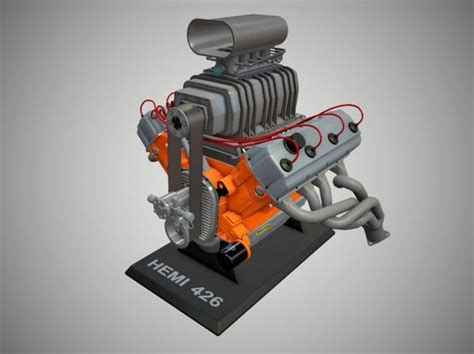 3d Blown Hemi Engine Model Hemi Engine Hemi Engineering