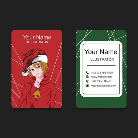 Premium Vector Anime Business Card Desain Template