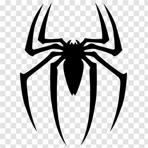 Spider-Man Spider Web Logo Clip Art - Monochrome - Black Siluet Image